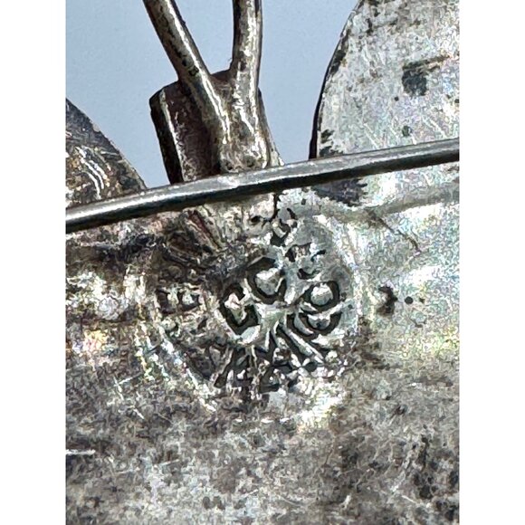 Vintage Sterling Silver & Abalone Made in Mexico Butterfly Brooch - Picture 5 of 6